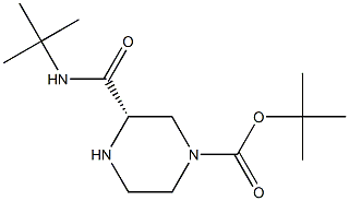 N-叔丁基-4-叔丁氧羰基-(S)-2-哌嗪甲酰胺, , 结构式