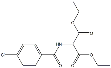 4-氯苯甲酰氨基丙二酸二乙酯, , 结构式