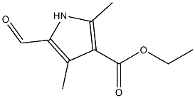 2,4-二甲基吡咯-3-羧酸乙酯-5-甲醛, , 结构式