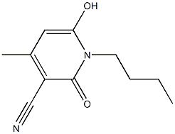 N-丁基-6-羟基-3-氰基-4-甲基吡啶酮, , 结构式