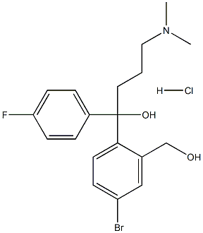 1-[4-bromo-2-(hydroxymethyl)phenyl]-4-(dimethylamino)-1-(4-fluorophenyl)-1-butanol hydrochloride 化学構造式