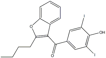 2-丁基-3-(3,5-二碘-4-羟基苯甲酰基)苯并呋喃, , 结构式