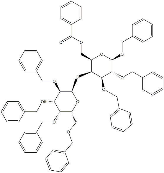 Benzyl 4-O-(2,3,4,6-Tetra-O-benzyl a-D-galactopyranosyl)-2,3-di-O-benzyl-6-O-benzoyl-b-D-galactopyranoside Structure