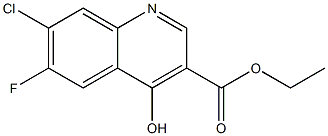 7-氯-6-氟-4-羟基-3-喹啉羧酸乙酯,,结构式