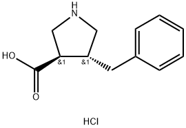 (3R,4R)-4-Benzylpyrrolidine-3-carboxylic acid hydrochloride Struktur