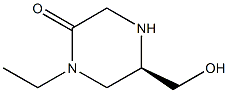 (R)-1-ETHYL-5-(HYDROXYMETHYL)PIPERAZIN-2-ONE 结构式