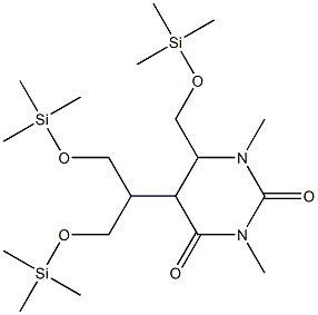 Uracil, 5,6-dihydro-1,3-dimethyl-6-(trimethylsilyloxymethyl)-5-(bis(tr imethylsilyloxymethyl)methyl)-|