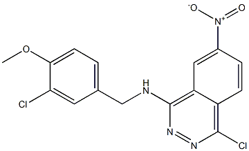 1-chloro-4-((3-chloro-4-methoxybenzyl-)amino)-6-nitrophthalazine,,结构式