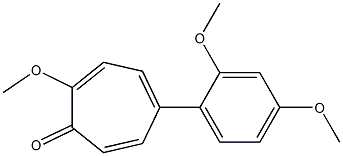 2-methoxy-5-(2',4'-dimethoxyphenyl)-2,4,6-cycloheptatrien-1-one Structure