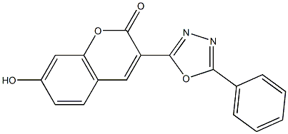 (5-phenyl-1,3,4-oxadiazol-2-yl)-7-hydroxycoumarin 化学構造式