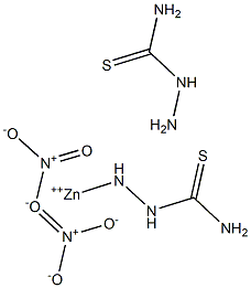 bis(thiosemicarbazide-S,N)zinc(II) dinitrate Structure
