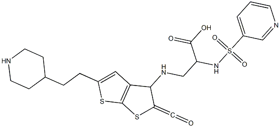 2-(N-(3-pyridylsulfonyl)amino)-3-((2-carbonyl-5-(2-(piperidin-4-yl)ethyl)thieno(2,3-b)thiopheneyl)amino)propionic acid,,结构式