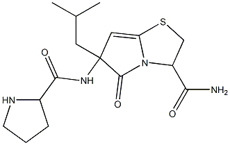 6-((2-pyrrolidinylcarbonyl)amino)-6-(2-methylpropyl)-5-oxo-(5H)-pyrrolo(2,1-b)thiazolidine-3-carboxamide|