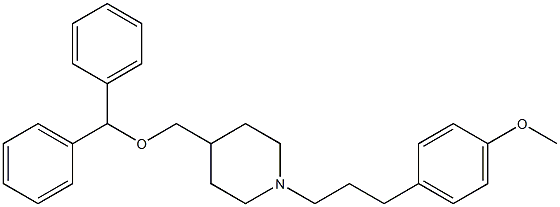 4-(diphenylmethoxymethyl)-1-(3-(4-methoxyphenyl)propyl)piperidine 化学構造式