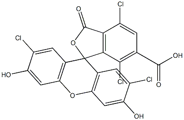 6-carboxy-4,7,2',7'-tetrachlorofluorescein,,结构式