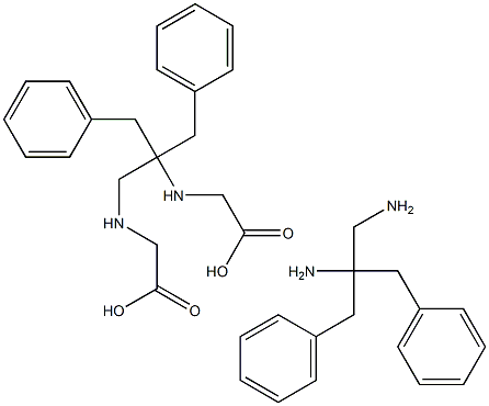 N,N'-bis(dibenzyl)ethylenediaminediacetic acid 化学構造式