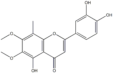 6,7-dimethoxy-8-methyl-3',4',5-trihydroxyflavone 化学構造式