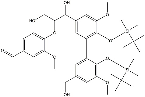  1-(3-methoxy-4-tert-butyldimethylsilyloxy-5-(2-tert-butyldimethylsilyloxy-3-methoxy-5-hydroxymethylphenyl)phenyl)-2-(4-formyl-2-methoxyphenoxy)-1,3-propanediol