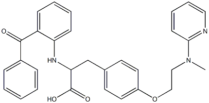 2-((2-benzoylphenyl)amino)-3-(4-(2-(methylpyridin-2-ylamino)ethoxy)phenyl)propionic acid