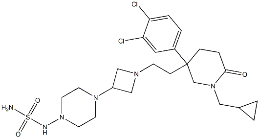  4-(1-(2-(1-(cyclopropylmethyl)-3-(3,4-dichlorophenyl)-6-oxo-3-piperidyl)ethyl)azetidin-3-yl)-1-piperazine sulfamide