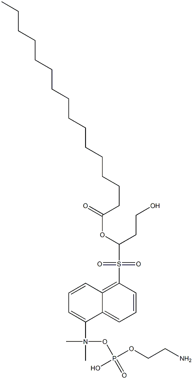 N-(5-dimethylaminonaphthalenesulfonyl)-1-palmitoyl-sn-glycero-3-phosphoethanolamine 化学構造式