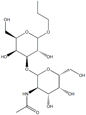propyl 3-O-(2-acetamido-2-deoxygalactopyranosyl)galactopyranoside Struktur
