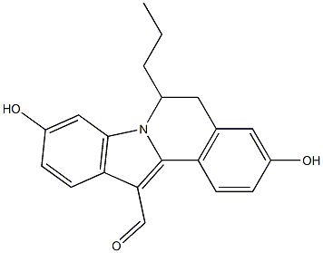 12-formyl-5,6-dihydro-3,9-dihydroxy-6-propylindolo(2,1-a)isoquinoline Structure