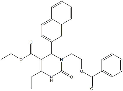 2-(5-ethoxycarbonyl-4-ethyl-6-(2-naphthyl)-1,2,3,6-tetrahydro-2-oxopyrimidin-1-yl)ethyl benzoate Structure