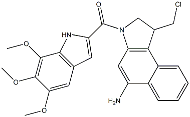 5-amino-1-(chloromethyl)-3-((5,6,7-trimethoxyindol-2-yl)carbonyl)-1,2-dihydro-3H-benz(e)indole Structure