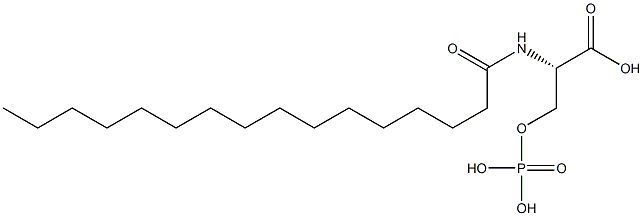 N-palmitoylserine phosphoric acid 化学構造式