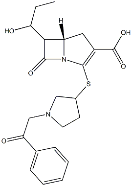  2-((1-phenacylpyrrolidin-3-yl)thio)-6-(1-hydroxypropyl)penem-3-carboxylic acid