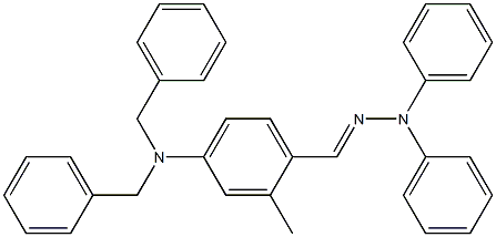 4-DIBENZYLAMINO-2-METHYLBENZALDEHYDE-DIPHENYLHYDRAZONE Struktur