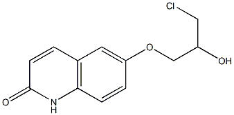 6-(3-クロロ-2-ヒドロキシプロポキシ)-1,2-ジヒドロキノリン-2-オン 化学構造式