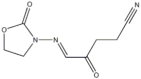 2-OXAZOLIDONE,3-(4-CYANO-2-OXOBUTYLIDENEAMINO)- Struktur