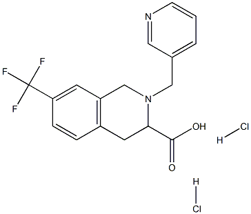 2-pyridin-3-ylmethyl-7-trifluoromethyl-1,2,3,4-tetrahydro-isoquinoline-3-carboxylic acid dihydrochloride Structure