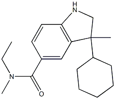 1,3-Dimethyl-3-cyclohexyl-indoline-5-N,N-dimethylcarbam 化学構造式