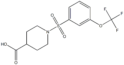 1-{[3-(TRIFLUOROMETHOXY)PHENYL]SULFONYL}PIPERIDINE-4-CARBOXYLIC ACID,,结构式