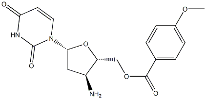 3'-Amino-5'-O-anisoyl-2',3'-dideoxyuridine,,结构式