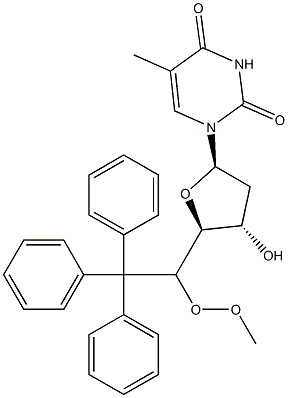 5'-O-Monomethoxyritylthymidine,,结构式