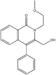 3-(HYDROXYMETHYL)-2-(2-METHOXYETHYL)-4-PHENYLISOQUINOLIN-1(2H)-ONE 化学構造式