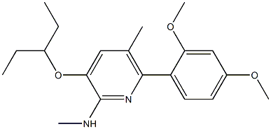 6-(2,4-DIMETHOXYPHENYL)-3-(1-ETHYLPROPOXY)-N,5-DIMETHYLPYRIDIN-2-AMINE,,结构式