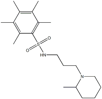 N1-[3-(2-methylpiperidino)propyl]-2,3,4,5,6-pentamethylbenzene-1-sulfonamide,,结构式