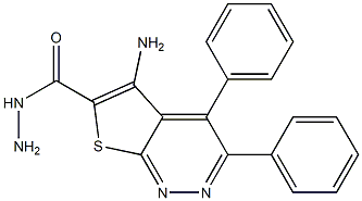 5-amino-3,4-diphenylthieno[2,3-c]pyridazine-6-carbohydrazide 结构式