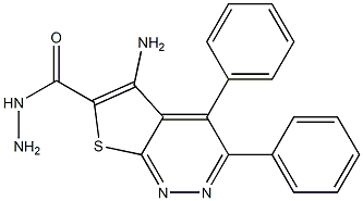 5-amino-3,4-diphenylthieno[2,3-c]pyridazine-6-carbohydrazide 化学構造式