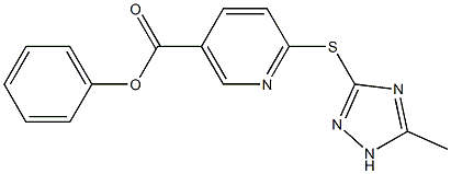phenyl 6-[(5-methyl-1H-1,2,4-triazol-3-yl)sulfanyl]nicotinate Struktur