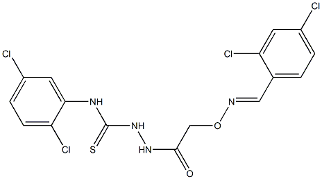 N1-(2,5-dichlorophenyl)-2-(2-{[(2,4-dichlorobenzylidene)amino]oxy}acetyl)hydrazine-1-carbothioamide Structure