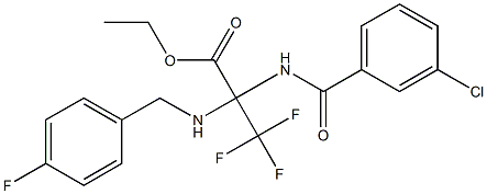 ethyl 2-[(3-chlorobenzoyl)amino]-3,3,3-trifluoro-2-[(4-fluorobenzyl)amino]propanoate Structure