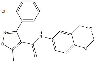 N4-(4H-1,3-benzodioxin-6-yl)-3-(2-chlorophenyl)-5-methylisoxazole-4-carboxamide 结构式