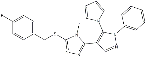 4-fluorobenzyl 4-methyl-5-[1-phenyl-5-(1H-pyrrol-1-yl)-1H-pyrazol-4-yl]-4H-1,2,4-triazol-3-yl sulfide|