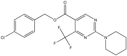 4-chlorobenzyl 2-piperidino-4-(trifluoromethyl)pyrimidine-5-carboxylate,,结构式